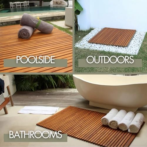 Nordic Teak 100% Solid Teak Wood String Mat - Image 5