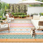 Garvee 9x12 Outdoor Area Rug Waterproof Plastic Straw Rug, Boho Reversible RV by Garvee