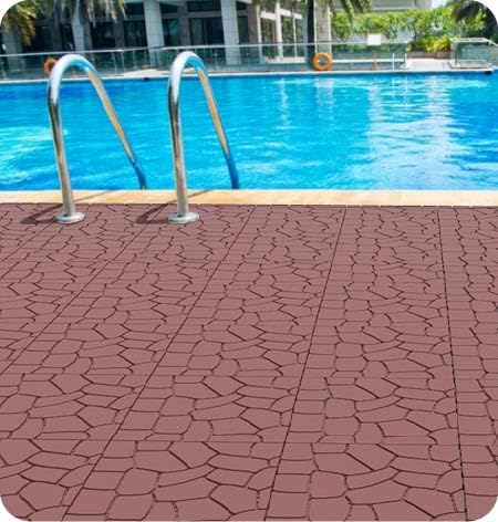 Plastic Interlocking Deck Tiles, 44 Pack, Simulated Gravel, Non-Slip Patio - Image 5