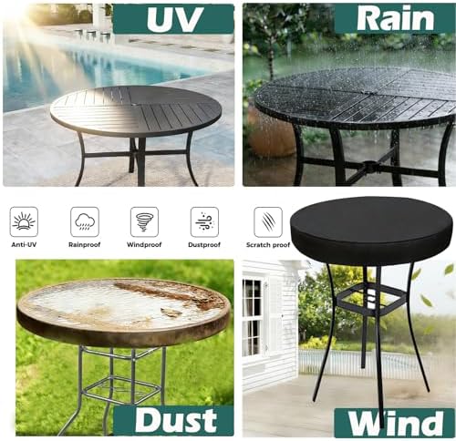 SUNICO Outdoor Table Covers Waterproof Round 48" Dia - Image 6