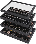 Julysky 4 Pcs/set Stackable Jewelry Organizer Trays by Julysky