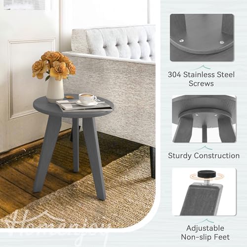 HDPS Outdoor Side Table, Small Round End Table - Image 5