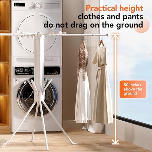Foldable 4-Legged Clothes Drying Rack, Extra Stable Heavy Duty Laundry Drying - Image 5