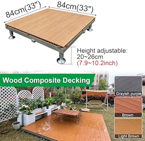 ESOYAWE Patio Raised Deck Platform 84x84cm, Modular Floating Deck Kit - Image 2