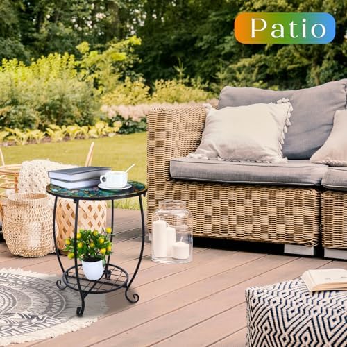 Cinnvoice Outdoor Side Table Small End Patio Porch Table - Image 2