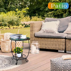 Cinnvoice Outdoor Side Table Small End Patio Porch Table - Image 2