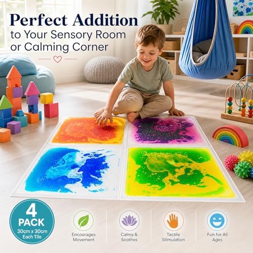 edusense Liquid Sensory Floor Tiles Non-Slip Autism Home&Classroom Play 3+ - Image 5