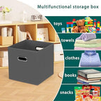 Black Foldable Storage Cubes Bins, Fabric Storage Box Cubes Organizer Baskets - Image 3