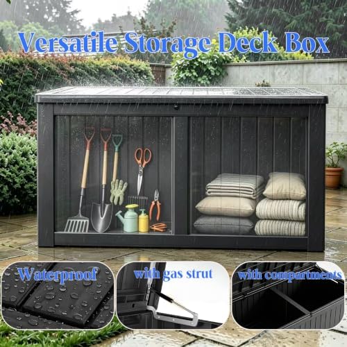 Outdoor Storage Box, Resin Deck Boxes Indoor and outdoor, Waterproof Storage - Image 5