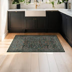 Dark Green 2x4 Rug Runner, Entryway Rugs, Small Runners - Image 3
