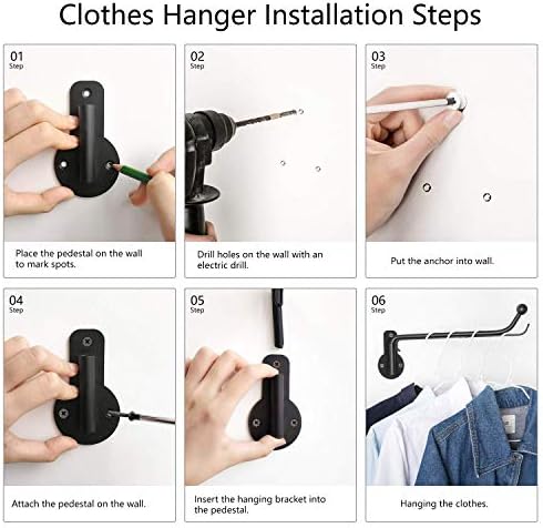 Mkono Wall Mounted Drying Rack Laundry Hook - Image 6