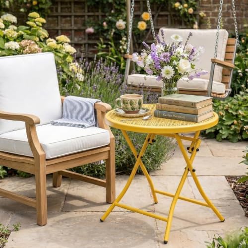 TeoKJ Folding Outdoor Side Table, Small Patio Table - Image 2