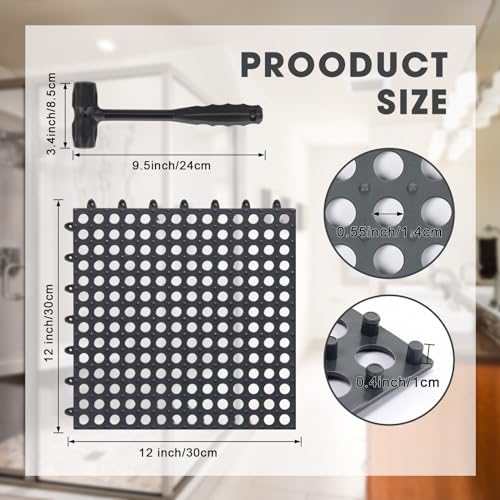 Drydiet 8 Pack Drainage Tiles Modular Interlocking Floor Tiles - Image 2