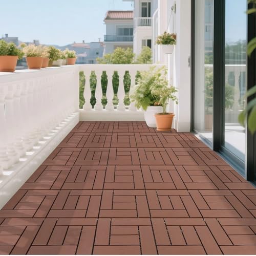 Interlocking Deck Tiles, Outdoor Patio Flooring, 44 Pack All Weather Waterproof - Image 2