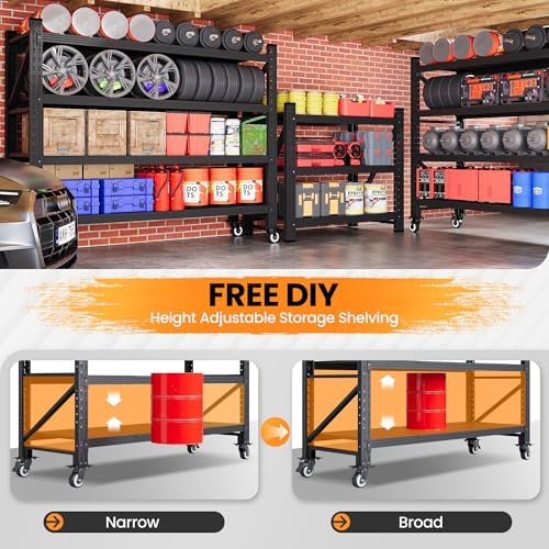 55.1” Wide Heavy Duty Metal Garage Shelving, Steel Shelf - Image 4