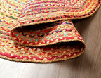 Hausattire Jute Cotton Braided Woven Rug 3 Feet Round - Image 5