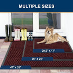 Smiry Front Door Mat Outside Entrance, Low Profile Rubber Doormat - Image 2
