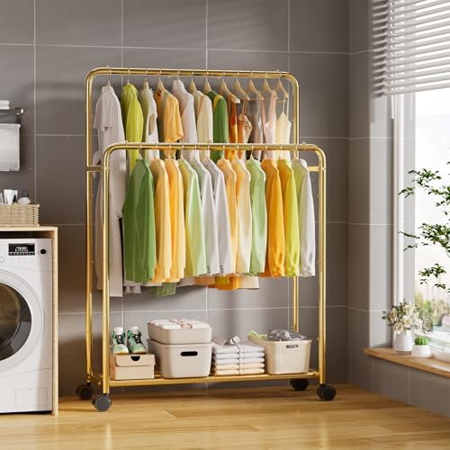 Simple Trending Clothing Clothes Rack Double Rods - Image 4