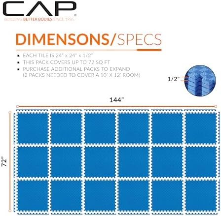 CAP Puzzle Exercise Mats | 1/2” Thick EVA Interlocking Foam Tiles - Image 4