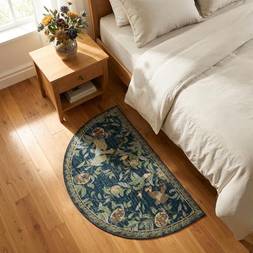 jinchan 2x3 Half Circle Floral Vintage Washable Entryway Rug - Image 7
