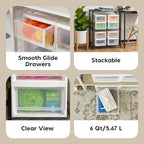 IRIS USA 8-Pack, 6 Qt. Small Stacking Drawer Storage Organizer - Image 4