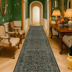 Dark Green Washable 3x12 Extra Long Runner Rug - Image 3