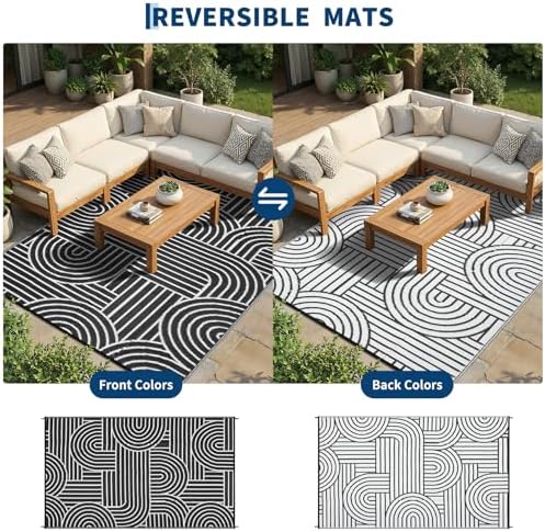 Garvee Reversible Rainbow Outdoor Rug 10x14 - Image 4