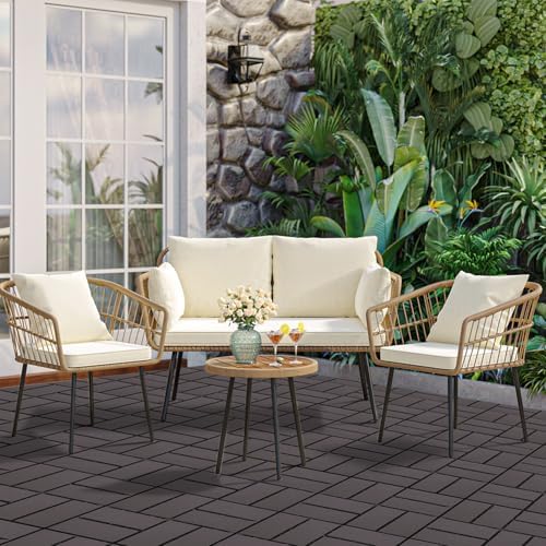 12 PCS Plastic Interlocking Patio Deck Tiles - Image 5