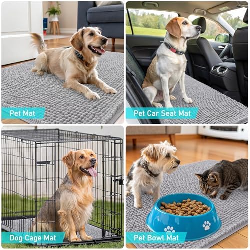 OLANLY Dog Door Mat for Muddy Paws 70x32, Super Absorbent Chenille Mud Mat - Image 7