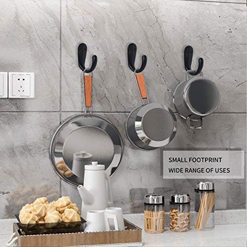 IBosins 15PCS Coat Hooks Wall Mounted Black Single Prong Robe Hook - Image 5