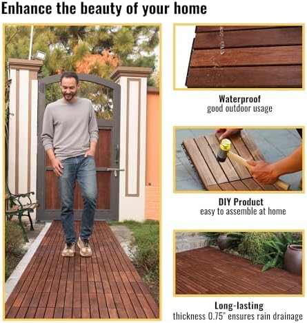 Interlocking Deck Tiles 30pcs 12"x12" Plastic Outdoor Floor Tiles - Image 4