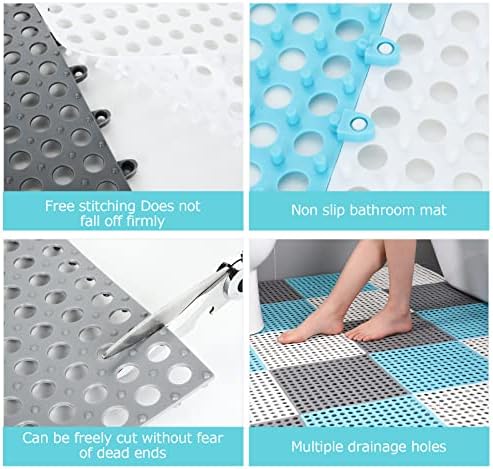 12 Pack 11.8" x 11.8" Interlocking Rubber Floor Tiles Soft PVC Non Slip - Image 3