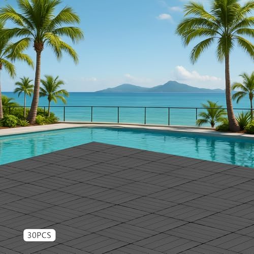 30Pcs Interlocking Deck Tiles 12'' x 12'' x 0.79'', Indoor Outdoor PVC Carpet - Image 4