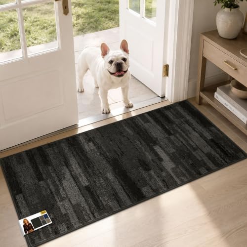JSEI Dirt Trapper Door Mat 20"x48", Non-Slip Doormat, Dark Gray by JSEI