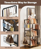 3-Tier Tall Purse Organizer Rack Stand, Bag Storage Holder - Image 3