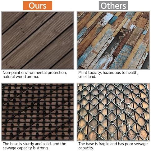 Topeakmart 12x12in Interlocking Wood Deck Tiles 11PCS Flooring - Image 6