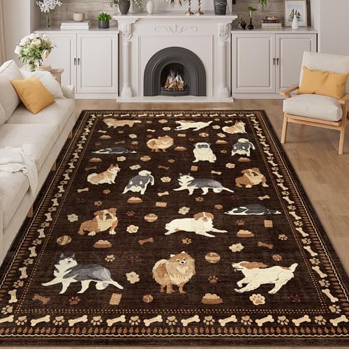 DUKINO 6x9 Washable Dog Area Rug by DUKINO