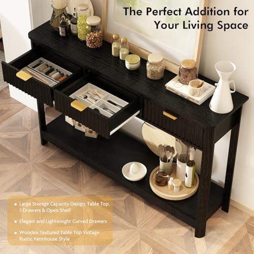 RUSTOWN Fluted Wood Console Table - Image 5
