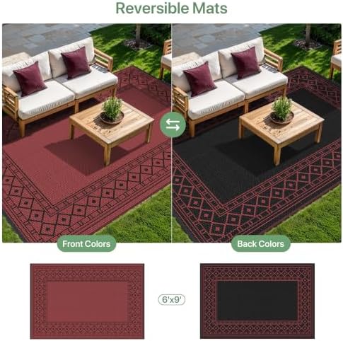 GENIMO Outdoor Rug, Waterproof Plastic Rugs - Image 4