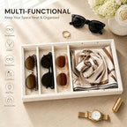 GUOER Sunglass Organizer 2 Pack 12-Slot Velvet Eyeglass Storage Trays - Image 5