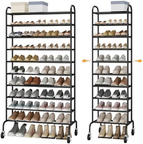 STO STO Expandable Shoe Rack, 10-Tier Metal Tall Shoe Rack by STOSTO