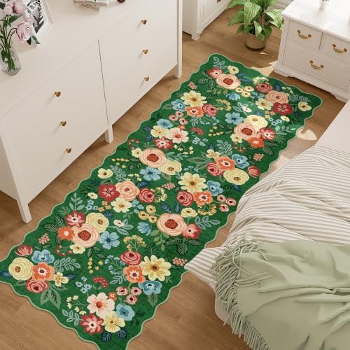 DUKINO 2x6 Runner Rug, Floral Washable Rug - Image 3