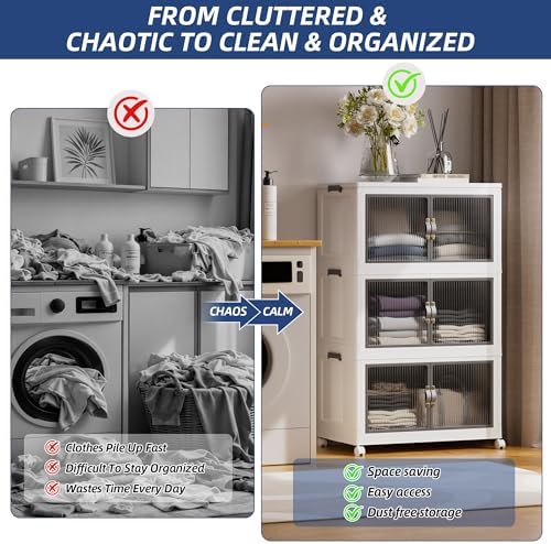 SAILUN 348Qt Stackable Storage Bins, Storage Cabinet - Image 2