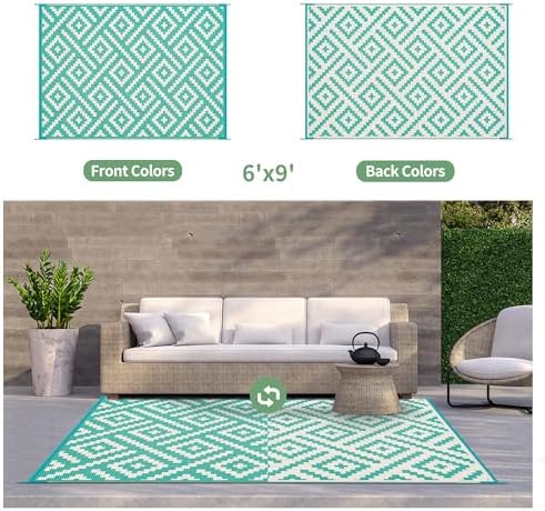GENIMO Outdoor Rug, Waterproof Plastic Rugs - Image 2