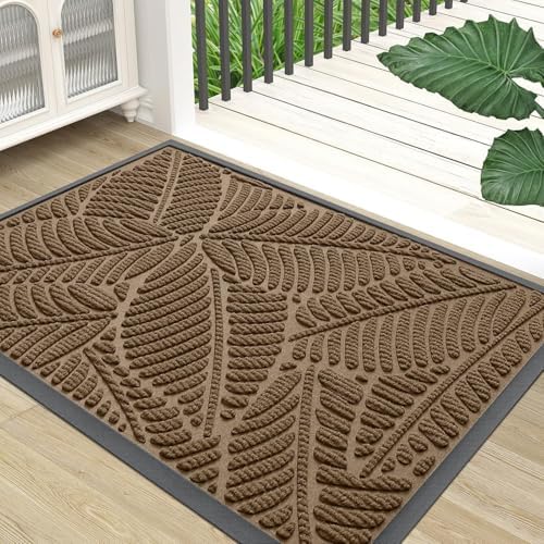 Colorxy Waterproof Front Doormat, Sturdy Natural Rubber Door Mat by Colorxy
