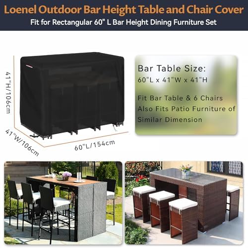 Outdoor Bar Set Table Covers Waterproof - Image 2