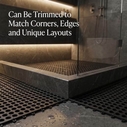 24 Pcs Interlocking Drainage Floor Tiles, 12 Inch Plastic Non Slip Mats - Image 4