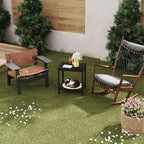 Outdoor Side Table with Storage 2-Tier Patio End Tables Black - Image 7