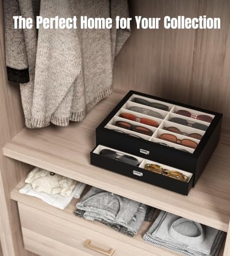 NEWLOOP 20 Slots Sunglass Organizer Drawer Display Case - Image 4