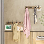 VERTORGAN 2 Pack Wall Mounted Wooden Hat Rack, 4 Hooks Entryway - Image 3